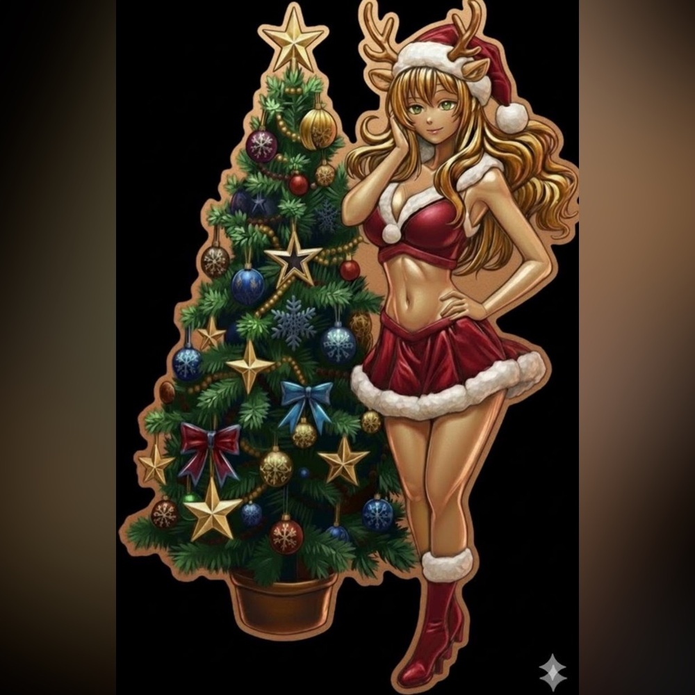 Copper Coin 100 gram Festive Holiday Tree with Red and Gold Accents